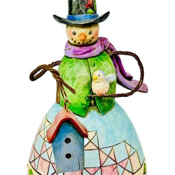 Jim Shore WARM AND COZY 2008 Snowman Figurine with Birdhouse and Bird #4010362 - Picture 5 of 10